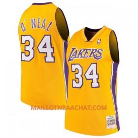 Maillot NBA Los Angeles Lakers Shaquille O`Neal 34 Hardwood Classics Jaune Swingman - Homme